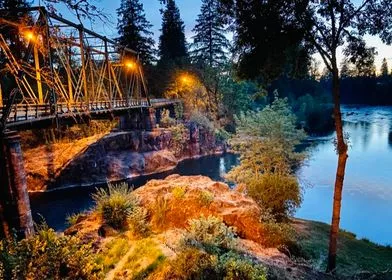 Bridge and River at Night